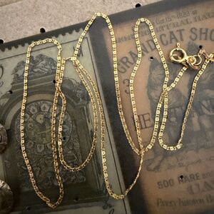 Milor ITALY 14kt solid gold fancy snail link chain necklace 20" intricate shiny